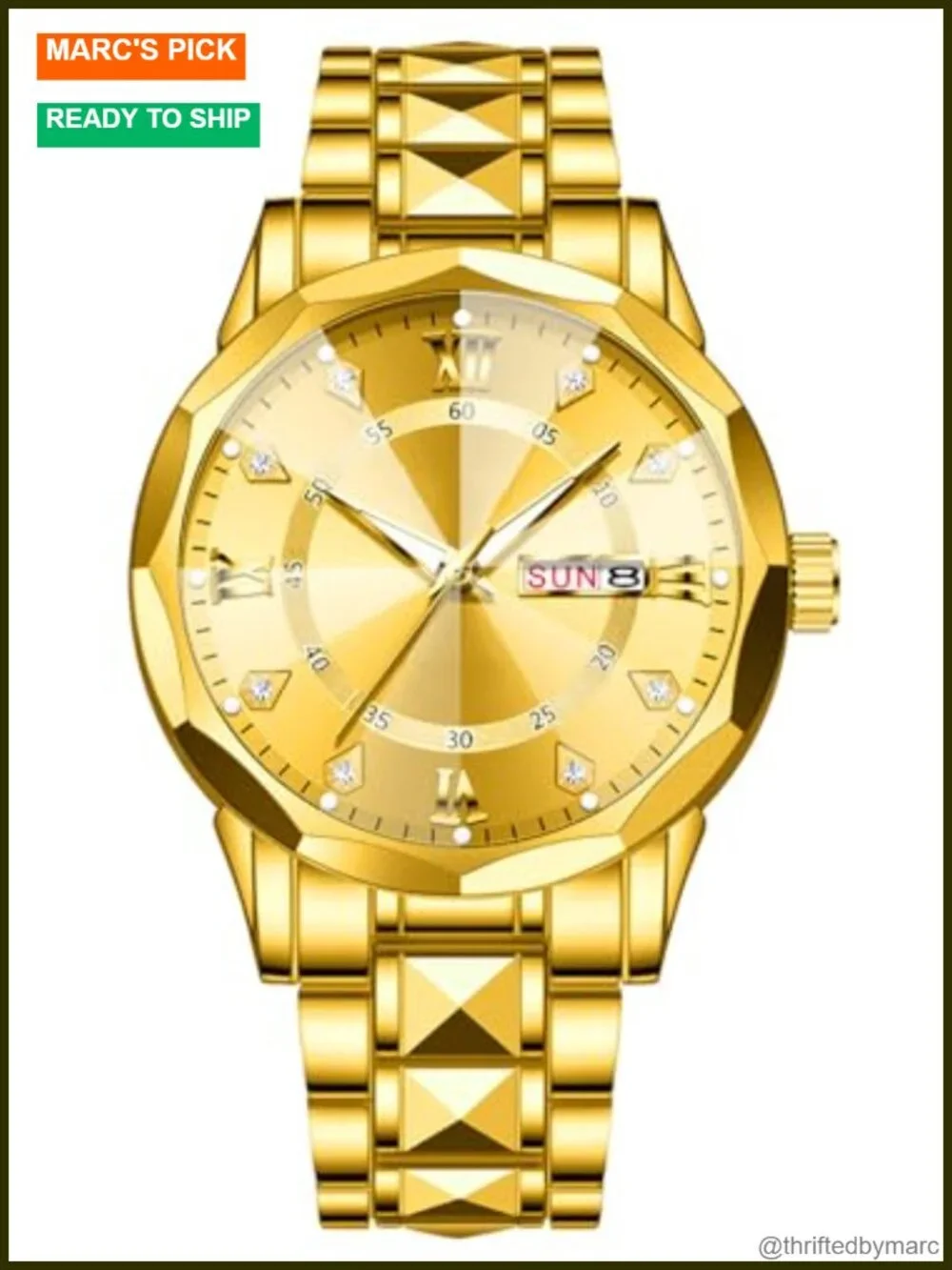 Business Dress Analog Quartz Stainless Steel Waterproof Luminous Date Two Tone